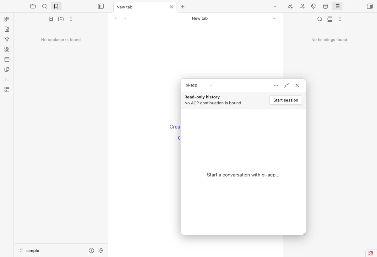Floating chat window open over the editor